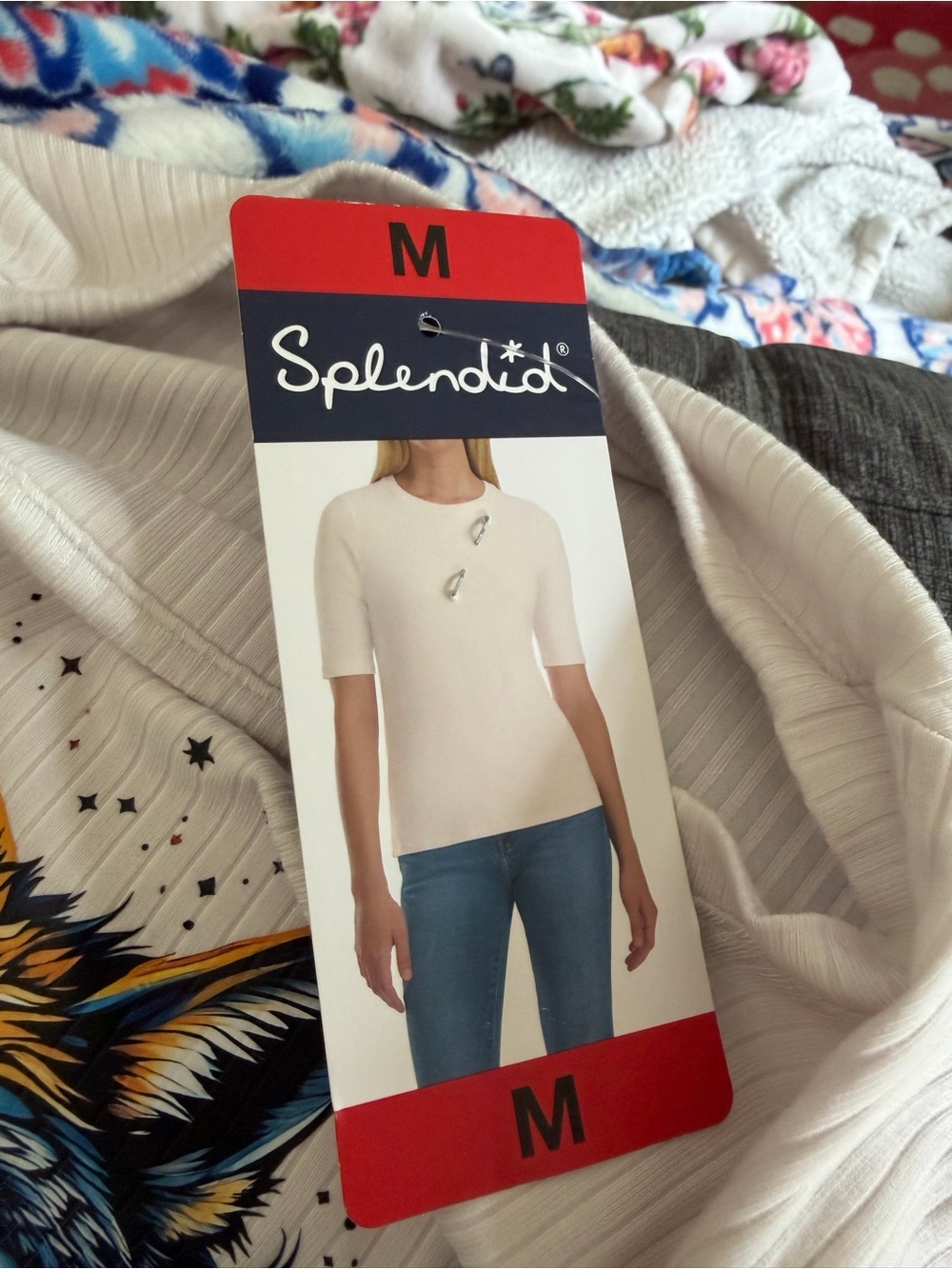 White Ribbed Tee MADE WITH ❤️ - Picture 2 of 2
